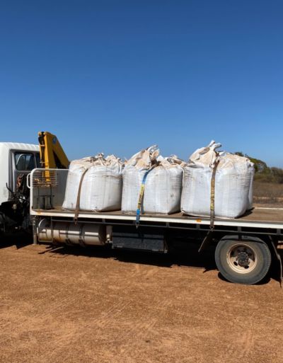 Biochar bulka bags on truck